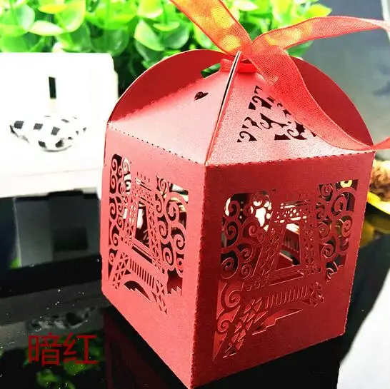 100 шт Эйфелева башня лазерная резка коробка конфет Свадебная для вечеринок