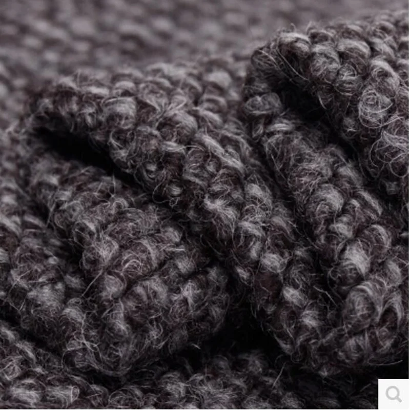 Серый вязаный круг шерсть утолщение большой Пушистый Осень и зима ткань 478