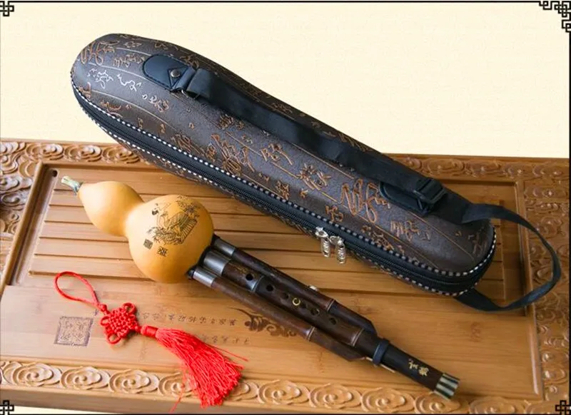 Черная бамбуковая флейта Hulusi двойной тон Тыква Flauta C/Bb/G/F ключ Calabash Hulusi народные Музыкальные инструменты профессиональный flauta Китай