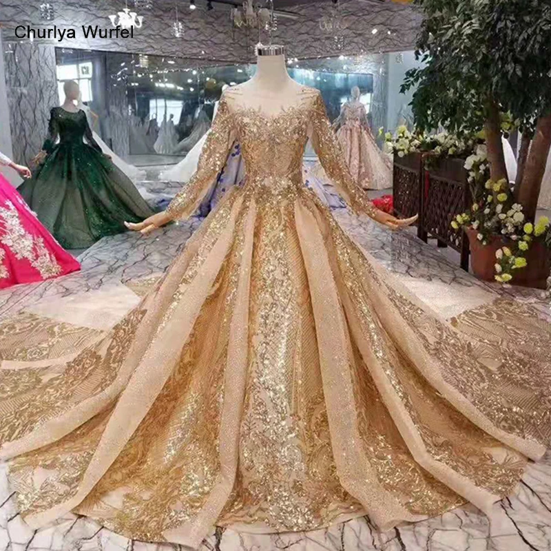 LSS440 новейший дизайн вечерние платья с золотыми блестками Длинные рукава на шнуровке сзади вечернее платье длинный шлейф мусульманские женские платья