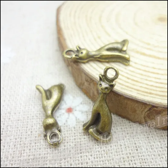Оптовая продажа 90 шт. винтажные подвески подвеска в виде кота античная бронза