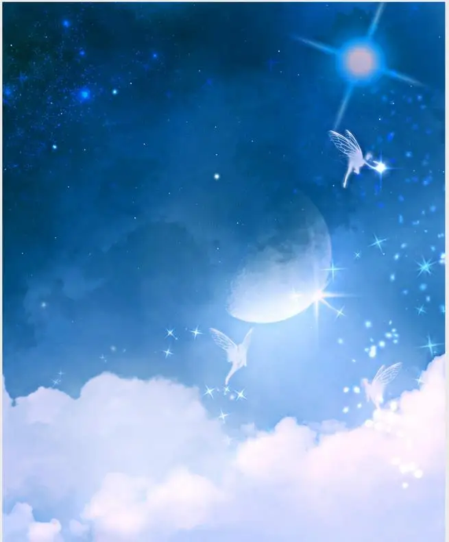 Фото настенная Фреска Фэнтези Луна эльф потолок 3d обои современные для гостиной