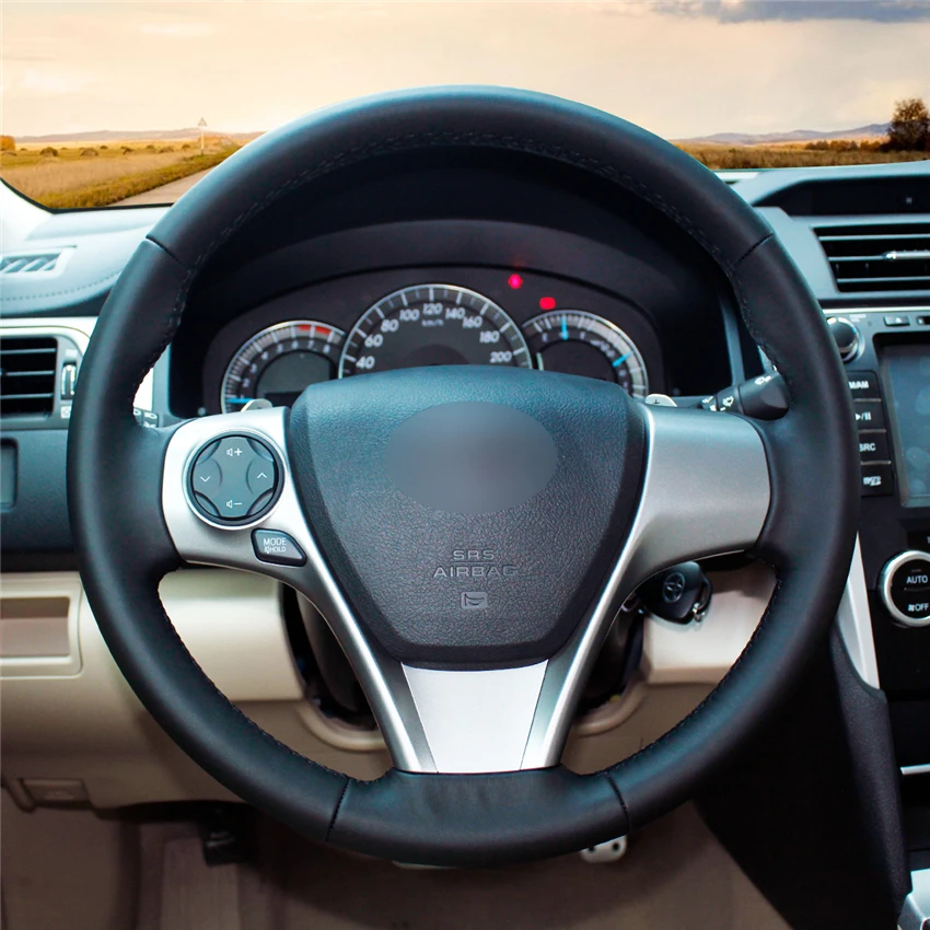 Чехол на руль автомобиля MEWANT из черной искусственной кожи для Toyota Venza 2012 20132014 2015