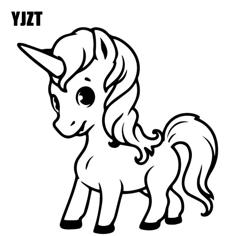 YJZT 16 2 см * 7 единорог мультфильм прекрасный Декор автомобиля стикер двери