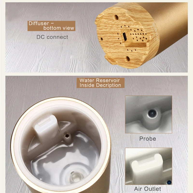 Автомобильный ультразвуковой аромаувлажнитель воздуха для ароматерапии