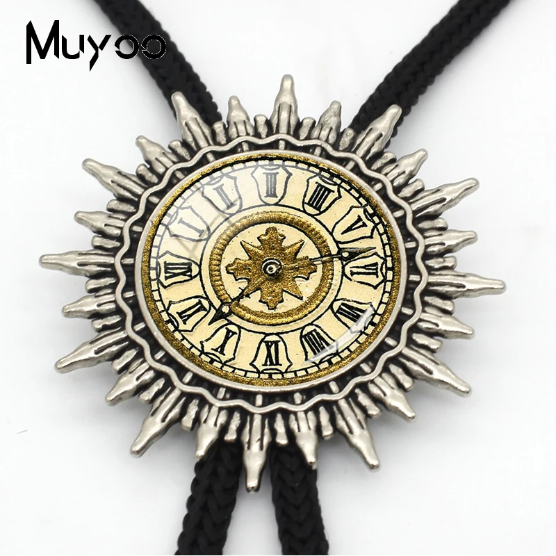 3 BOLO-00131 Новая мода стимпанк часы лицо слайд Галстуки металлические галстуки ручной работы Боло галстук стекло купол Серебряный Металл Боло галстук - Окраска металла: 3