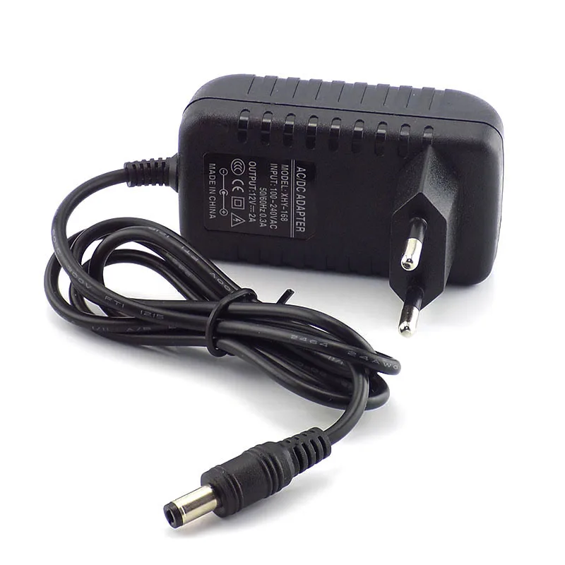 12V 2A 2000mA US EU Plug 5,5 мм x 2,1 мм 100-240V преобразователь переменного тока в постоянный, Мощность адаптер питания Зарядное устройство зарядный адаптер для Светодиодные ленты Выключатель лампы