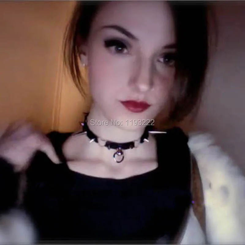 Сексуальный панк ручной работы поп рок 2 Сердце Длинные шипы Haning Круглый Круг