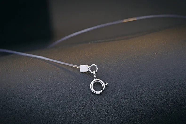 Moonso, 925 пробы, серебряная застежка, чокеры, Кристальные стразы, подвеска, невидимая, прозрачная, цепь, линии, ожерелье, подвеска, X4474S