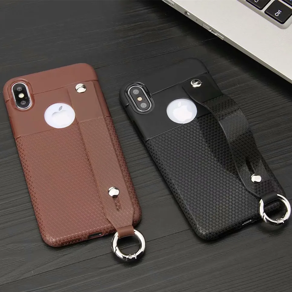 Case For iPhone 6 6s 7 8 Plus Hand strap case Ultra-thin soft silicone XR XS Max Cover |
