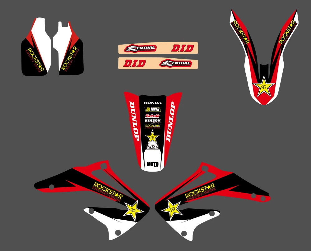0094 звезда стиль КОМАНДА ГРАФИКА фоны наклейки Наборы для Honda CRF450R CRF450 2002 2003 2004 CRF 450 450R
