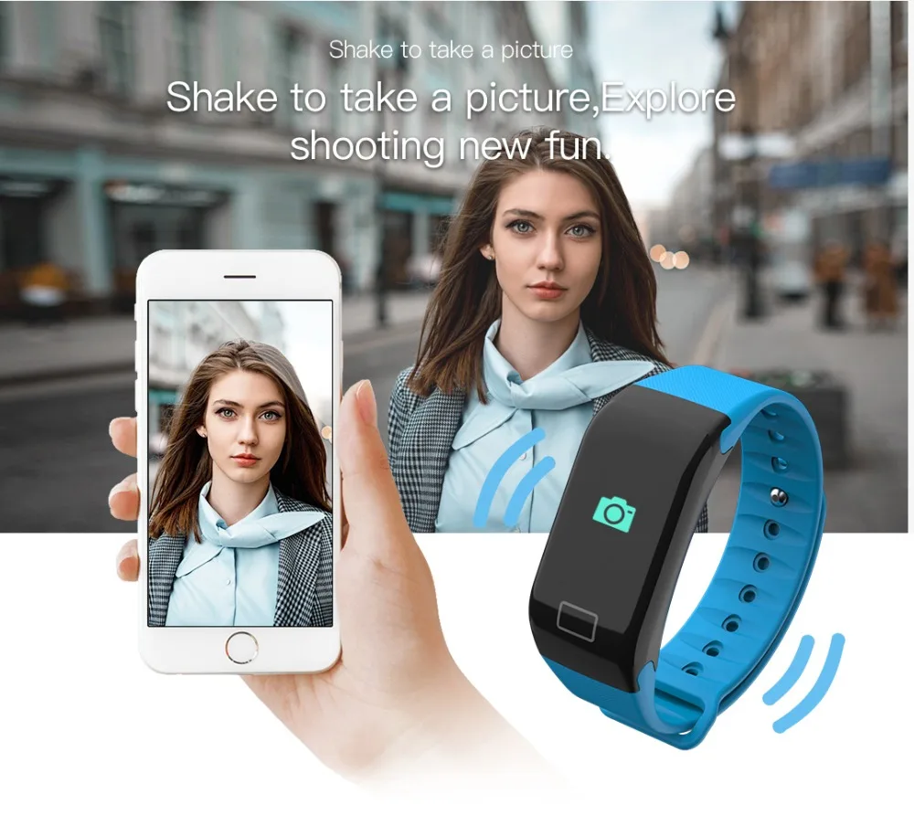 DuololoF1 Цвет Экран Фитнес браслет сердечного ритма артериального давления Bluetooth с