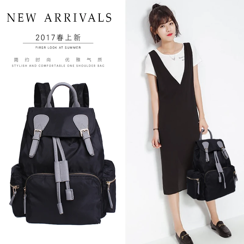 Новое поступление женский нейлоновый модный рюкзак из натуральной кожи в стиле