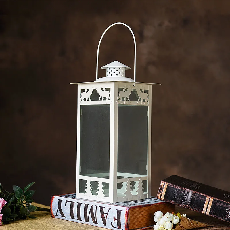 PINNY Европейский металлический стеклянный подсвечник Романтический Фонарь