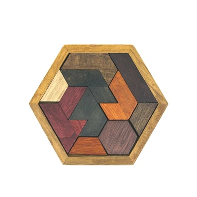 Детские деревянные игрушки-паззлы Tangram/доска из дерева геометрической формы Детские Обучающие Игрушки для раннего развития - Цвет: Зеленый