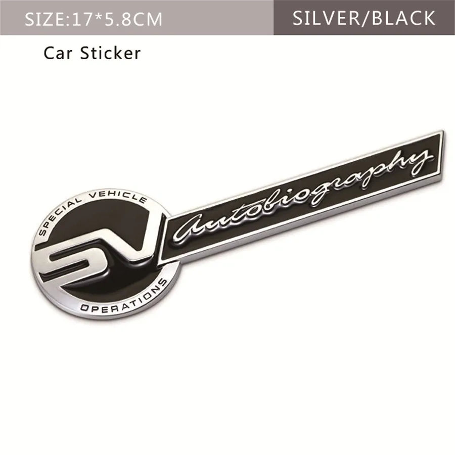Sticker-SV-long Авто решетка эмблема SV логотип круглая наклейка SVR значок наклейка металлическая для Land Rover Range Rover Discovery Vogue автомобильные аксессуары - Название цвета: Sticker-SV-long