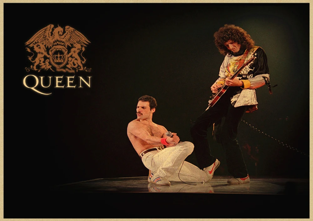 С группой Queen музыкальный крафт Бумага плакат Винтаж печатным рисунком основа декоративная настенная живопись Стикеры