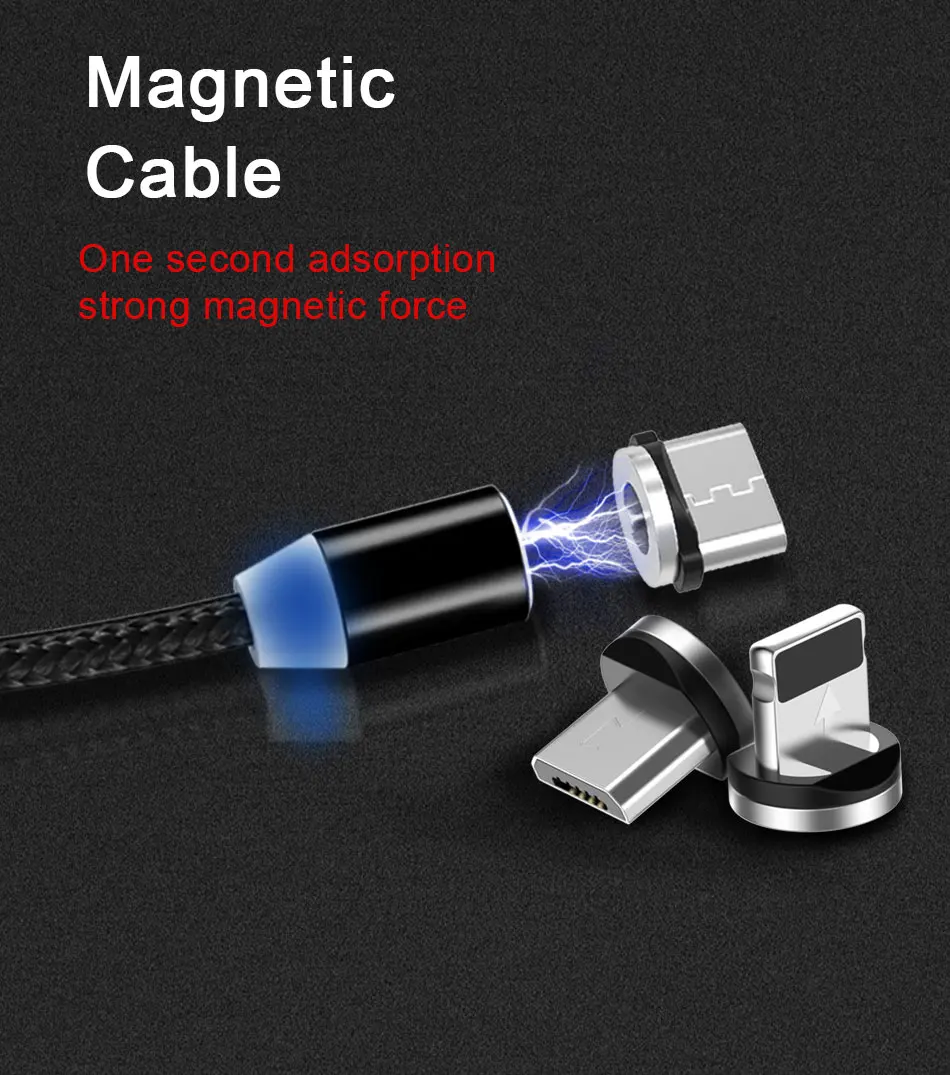 NOHON магнитные кабели для зарядки Micro usb type-C 8 Pin для iPhone 7 8 X samsung Android Универсальный зарядный кабель для телефона 1 м