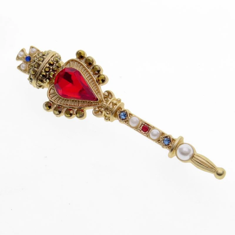Baroque style restoring ancient ways crown cross little magic wand brooch | Украшения и аксессуары