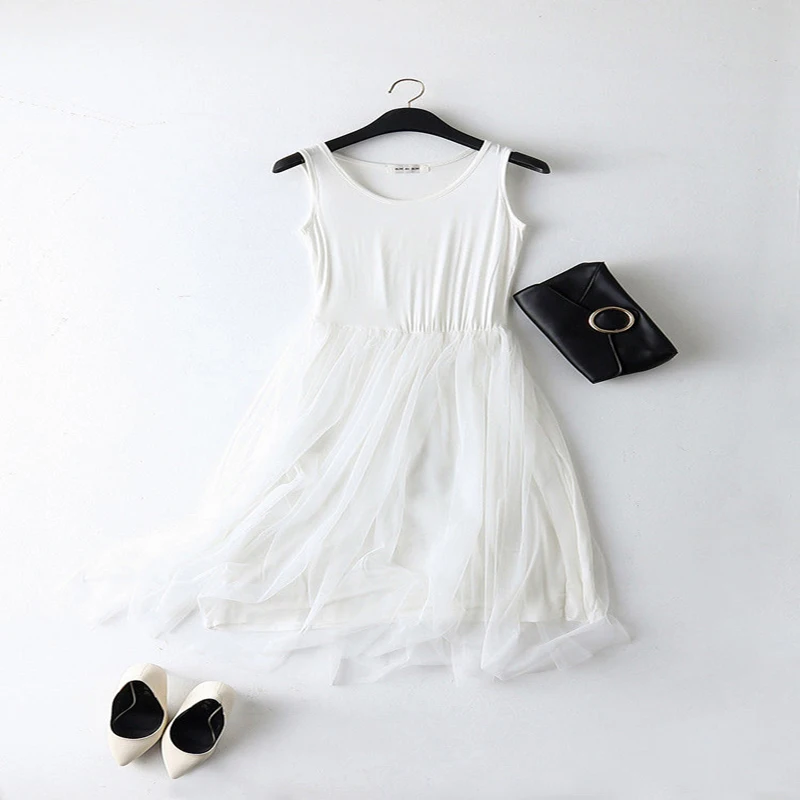 Женское кружевное Платье До Колена повседневное однотонное платье без рукавов с