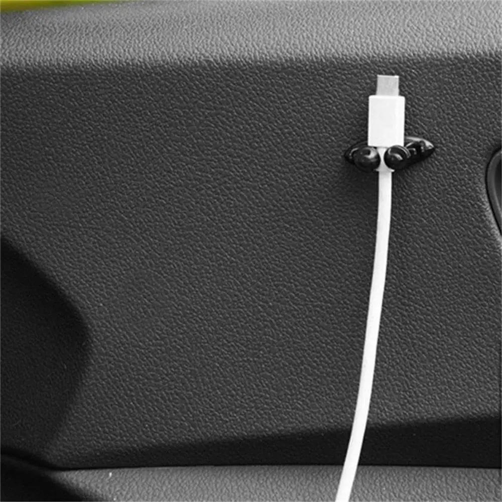 

SEKINNEW Universal 8Pcs/set Car Charger Mini Line Headphone/USB Cable Car Clip Interior Accessories Black Wholesale