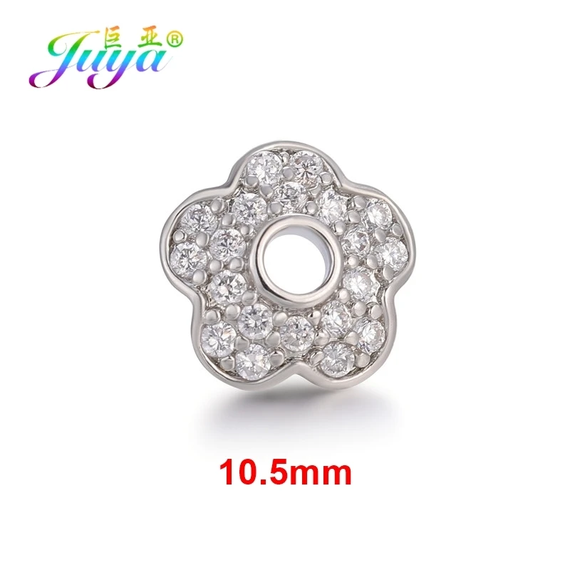 4 Pieces White Gold Juya, ручная работа, кисточки, серьги, аксессуары 8, 10, 12 мм, украшение, цветок, разделитель, бусины, шапки для рукоделия, для женщин, модное Изготовление ювелирных изделий - Цвет: 4 Pieces White Gold