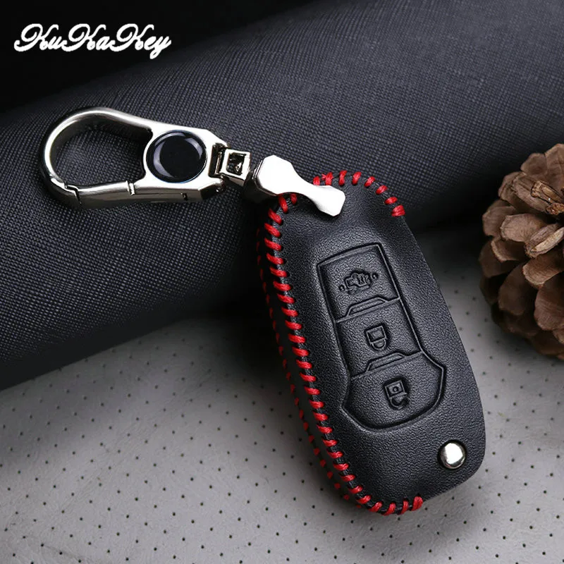 Чехол для автомобильного ключа пульта из натуральной кожи Ford Fiesta Focus 3 4 MK3 MK4 Mondeo