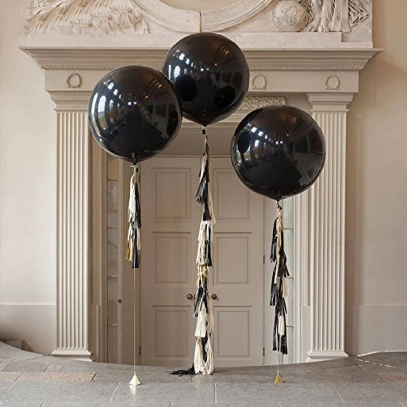 Черные круглые латексные шарики 1 шт. большие шары для свадьбы и дня рождения