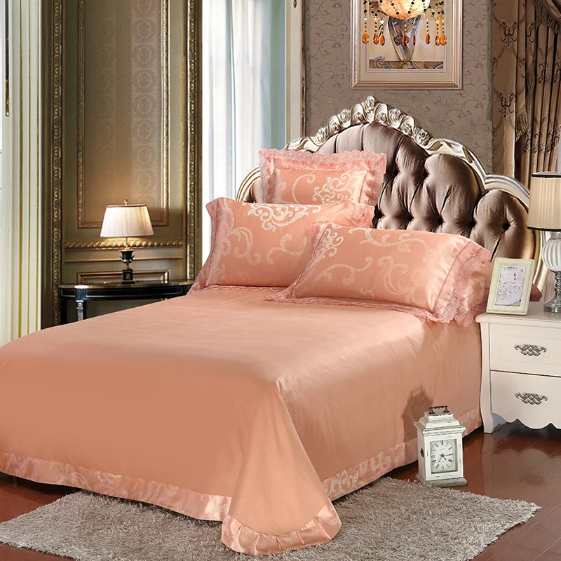 Тенсел ткани из шелка и хлопка, верхний край декорирован кружевом, роскошный набор постельного белья 4/6 шт. queen king size Европейский пятно жаккардовое постельное белье набор постельных принадлежностей, наволочки для подушек