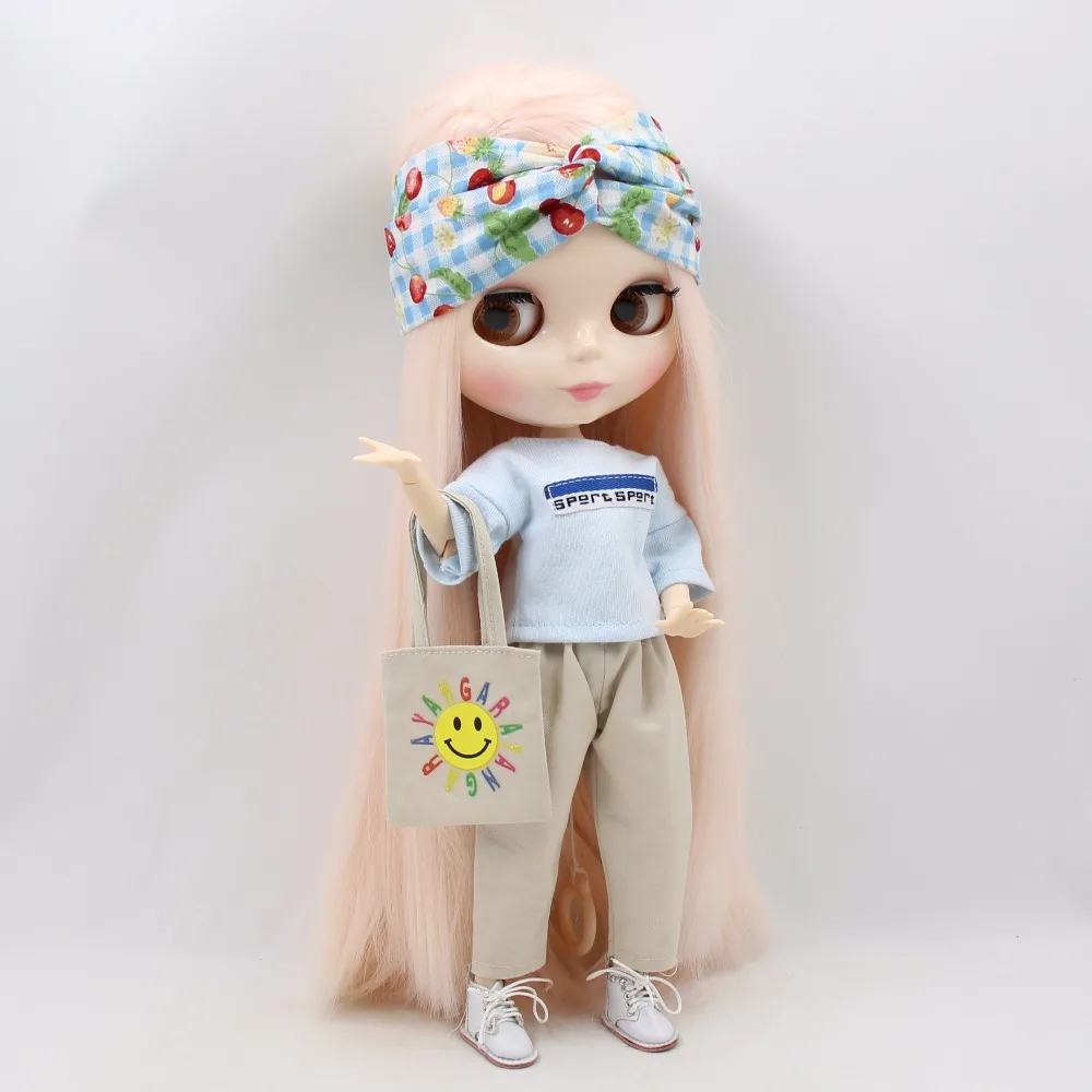 

ICY DBS Blyth doll 1/6 bjd pale Pink hair side parting white skin joint body 30cm fashion doll