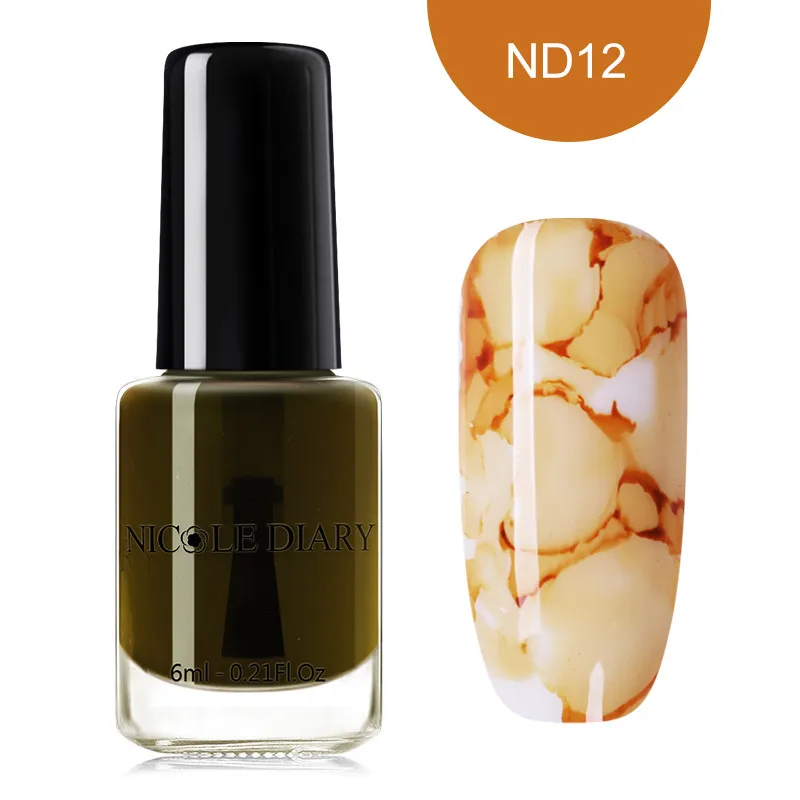 6ml ND012 NICOLE DIARY 15 мл Лак для ногтей Цветущий гель для ногтей акварельные чернила эффект дыма смазывание пузырь лак для творчества Маникюр украшения - Цвет: 6ml ND012