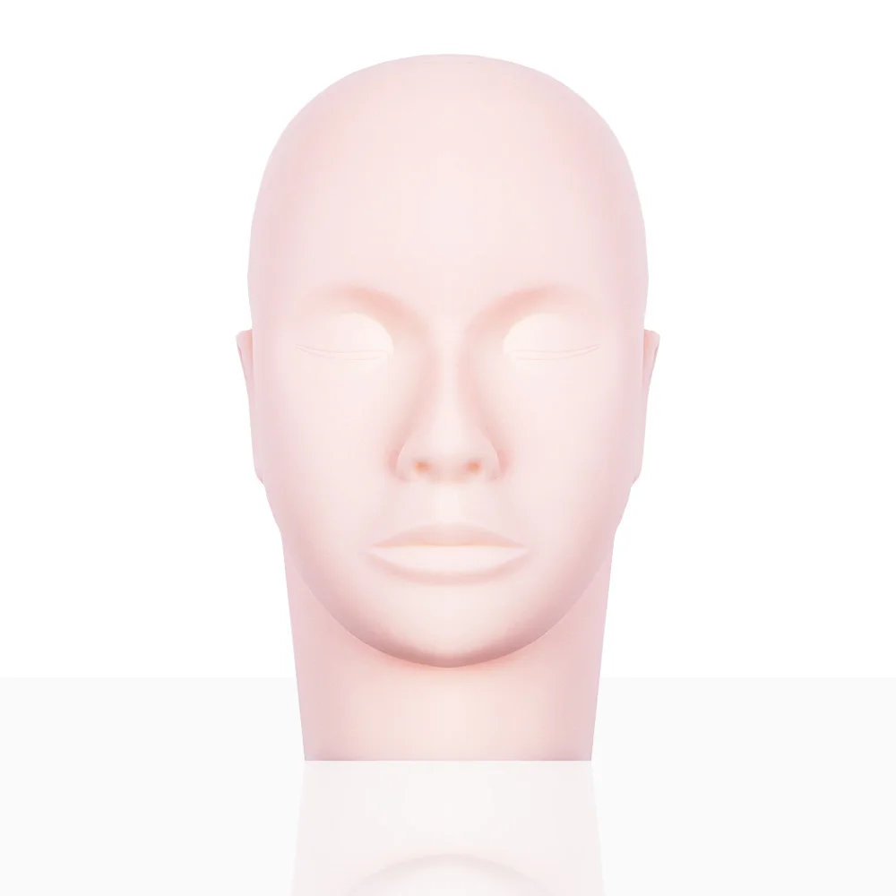 

Flat Silicone Mannequin Head Massager Eyelash Extensions Training Makeup Mannequin Head For Makeup Practice Eyelash Training Kit