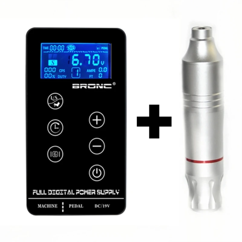 Sliver Tattoo kits Новая татуировка роторная машинка ручка Мощный Тихий с бронком lcd тату мощность картридж татуировки комплект - Цвет: Sliver Tattoo kits