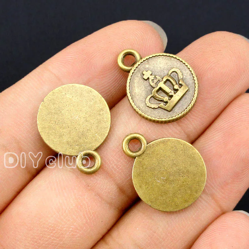 80pcs Antique бронзовая Корона Подвески кулон 19x15 мм|Шармы| |