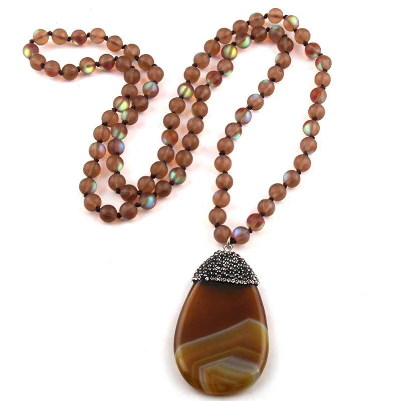 Модные красивые блестящие хрустальные длинные узелковые и каменные Кристальные