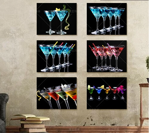 Высокое качество печатных винный завод декор живопись шампанское коктеила