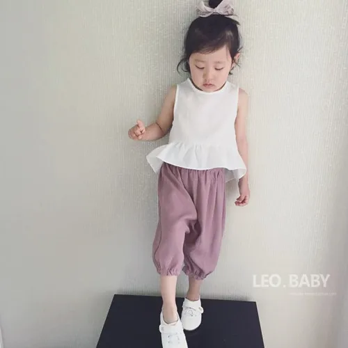 СЗ Мода 2017 г. летняя одежда для девочек в виде листка лотоса жилет Рубашки