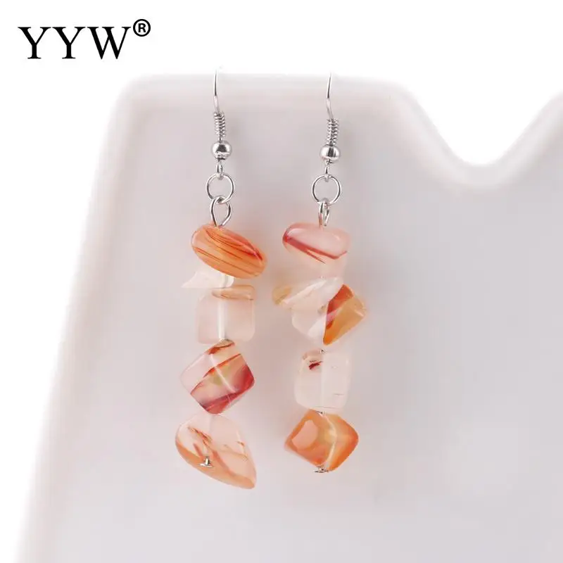 Женские серьги с длинной бахромой YYW каменная крошка ручной работы кварцевым