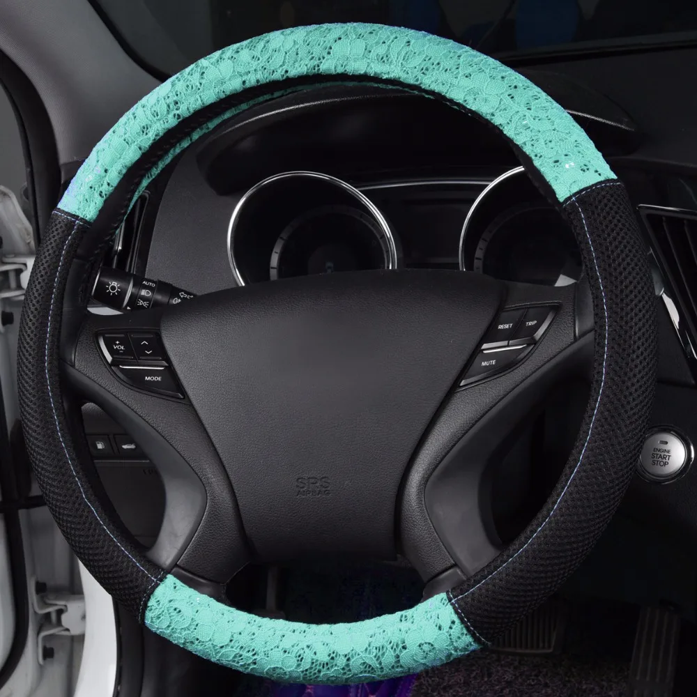 Модный чехол на руль автомобиля красивые кружевные прочные Декоративные Чехлы