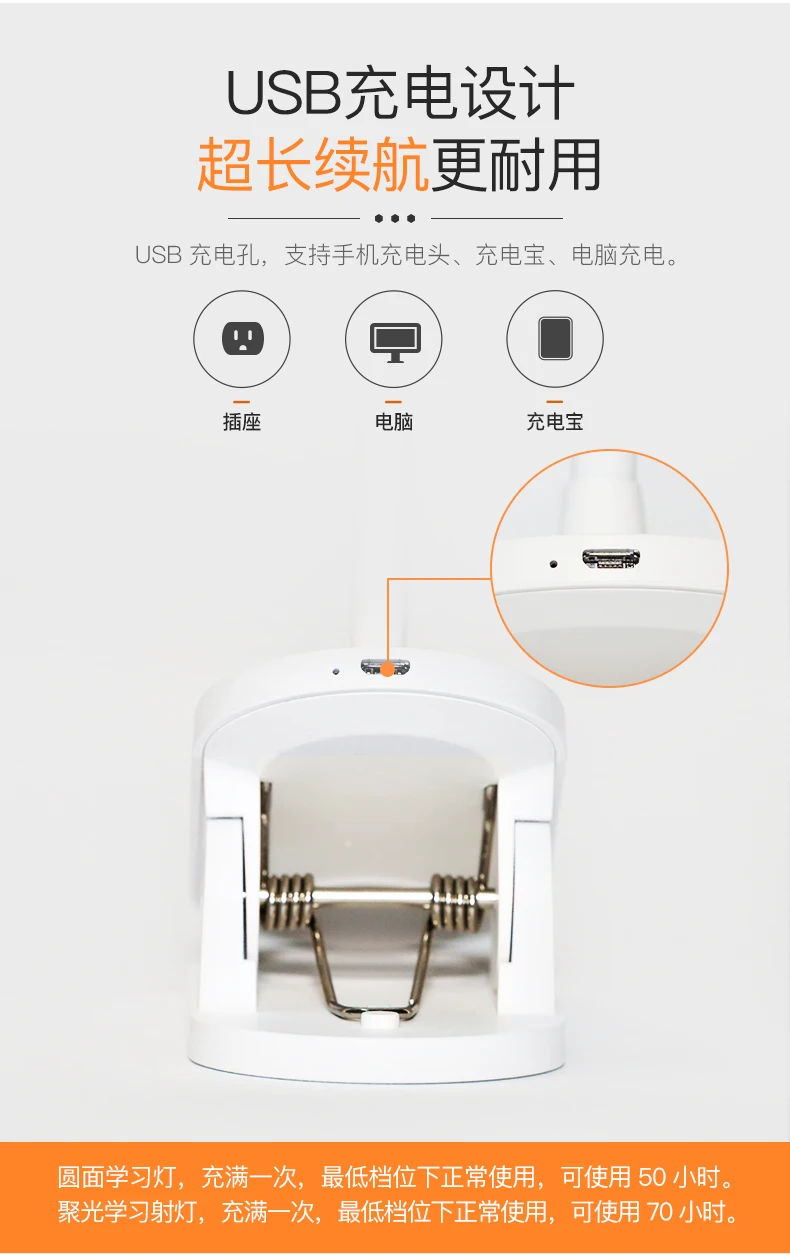 Xiaomi Yee светильник Светодиодный точечный светильник Настольная лампа клип-на ночной Светильник USB Перезаряжаемый 360 градусов Регулируемый есть 2 варианта формы