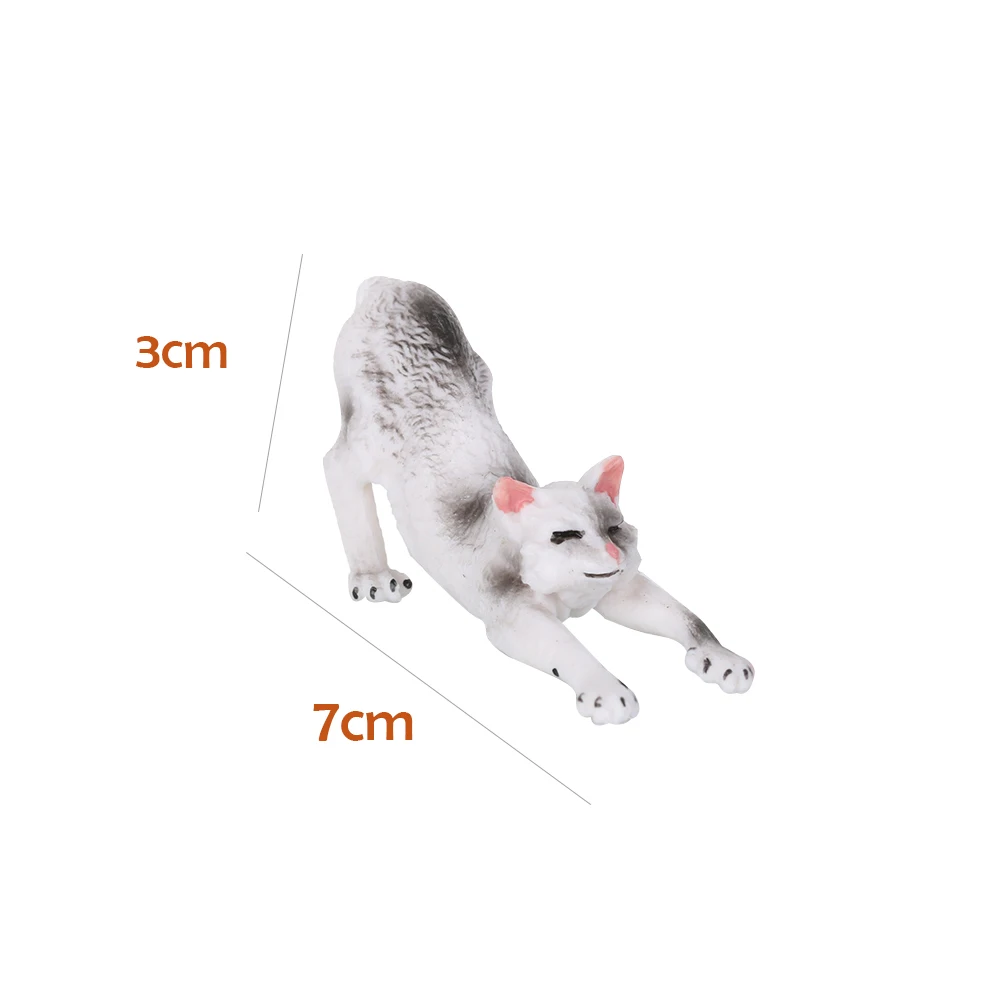 white cat 1 шт. пластиковая сказочная садовая кукла мини-фигурка для питомца Миниатюрная кошка имитация животного DIY подарок домашний декор - Цвет: white cat