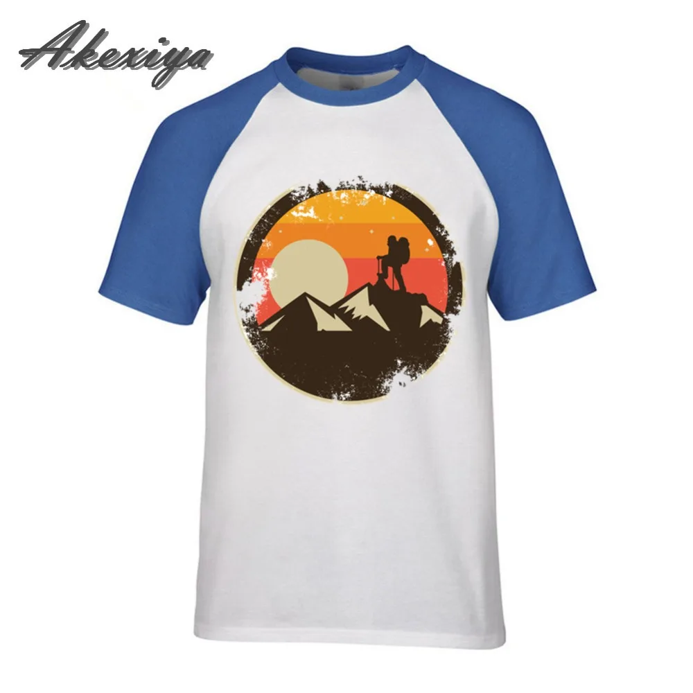 

2019 New Vintage Rock Climbing - Mountain Climbing T Shirt - Men Travel Casual Cotton 100% Top Tee O Neck raglan sleeve