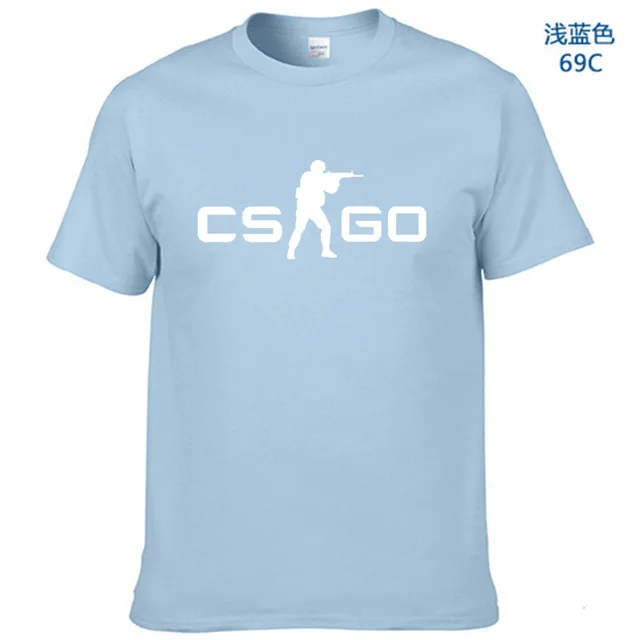 Light Blue-W Мужская футболка Cs Go, футболка Counter Strike Global offension CSGO, повседневная мужская футболка Cs Go, футболка классная, летняя, Cs: go - Цвет: Light Blue-W