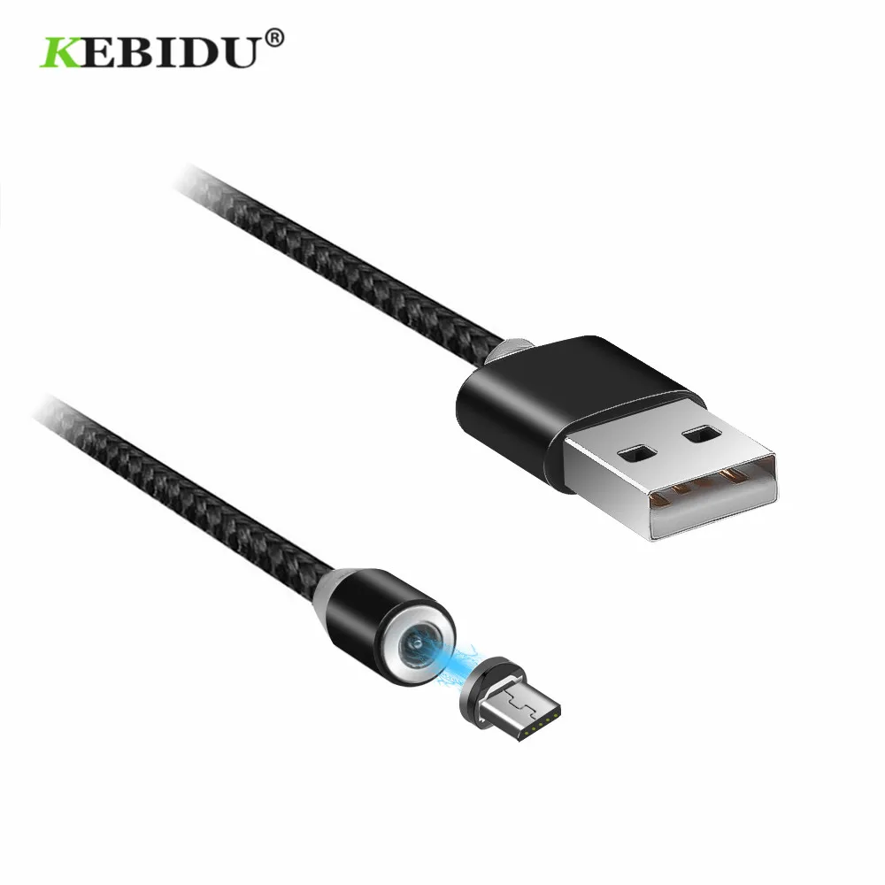 Магнитный зарядный кабель KEBIDU 1 м Micro USB Type C для iPhone быстрой зарядки