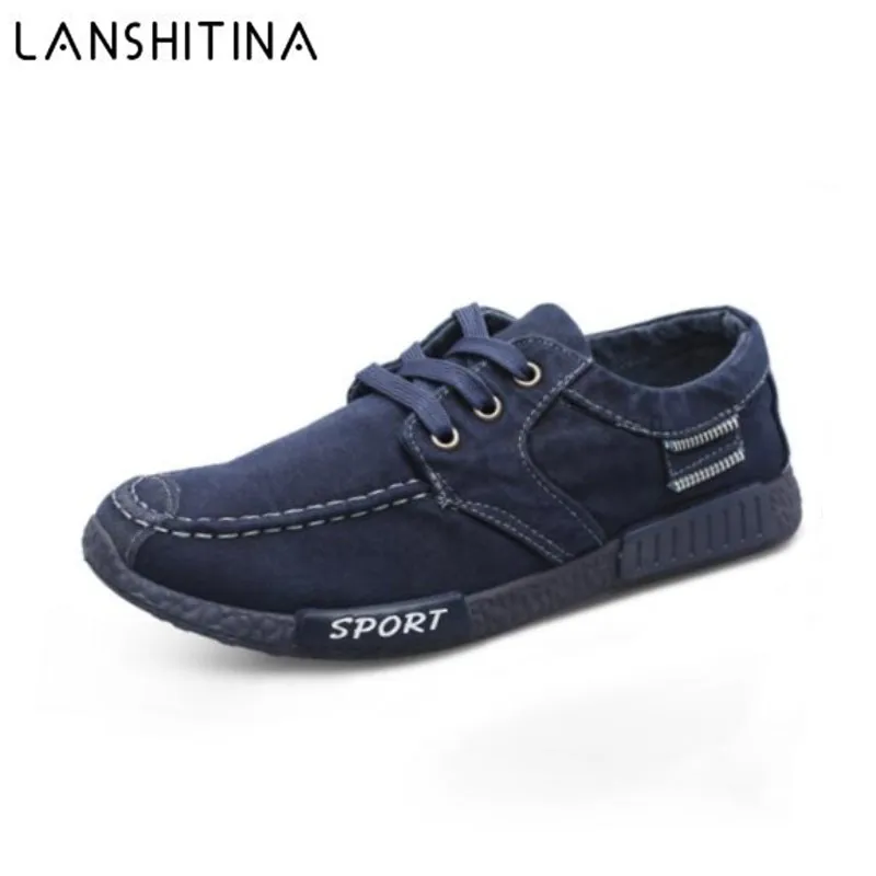New Fashion 2017 Breathable Canvas Mens Shoes Lace-Up Solid Light shoes Spring Autumn Casual Denim For Men | Обувь