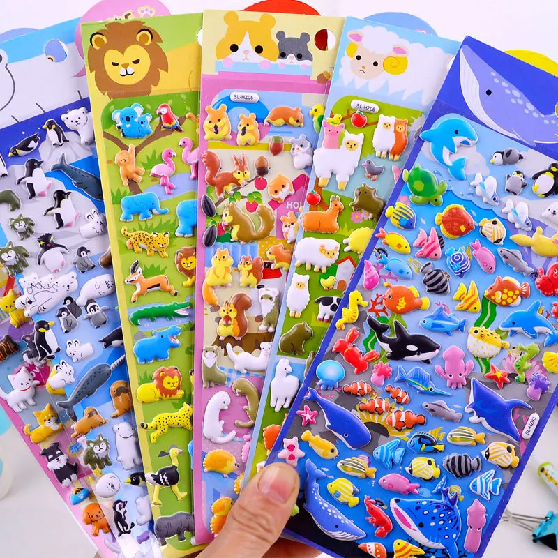 3d наклейки в виде животных XQ21|stickers kids|cute puffy stickerspuffy stickers |