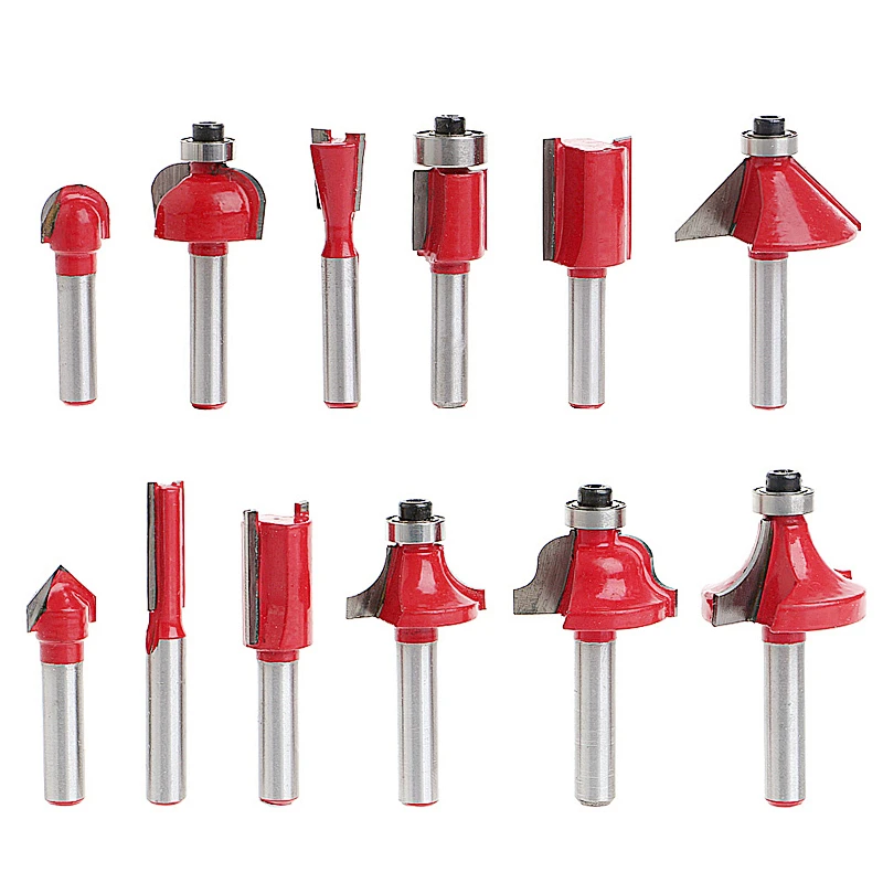 12 шт. Фрезерные фрезы 1/4 ''/8 мм/1/2'' хвостовик твердосплавный
