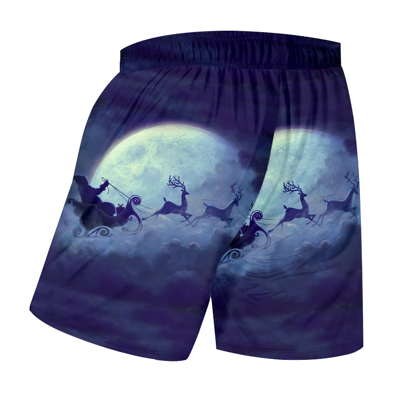 OGKB для мужчин Новый рождественский и Санта Клаус пляжные шорты 3D в виде зверушек