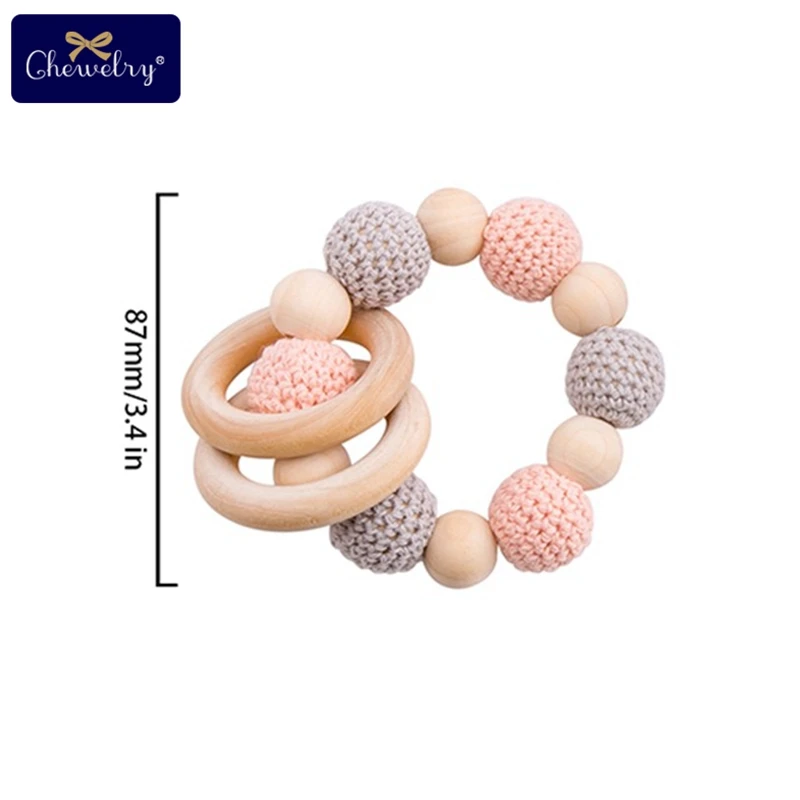 Peachy Rattle 1 комплект/3 шт., детский деревянный прорезыватель, детская коляска, Детские Силиконовые Бусины, погремушка, Детская пустышка, зажим для соски, цепочка для коляски, игрушки - Цвет: Peachy Rattle