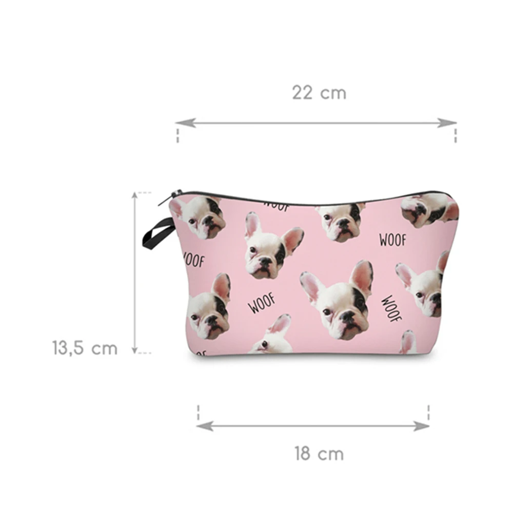 Gabwe печать сумка для макияжа чехол pug Life розовые милые косметичка для путешествий сумка-Органайзер для туалетных принадлежностей сумка-несессер Maleta De Maquiagem